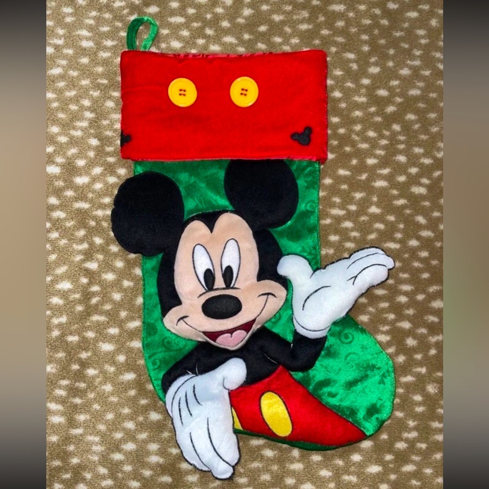 RARE Big Disney Store Parks 20" Vintage MICKEY MOUSE 3D Christmas stocking